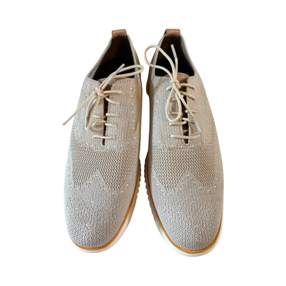 Cole Haan Knit Oxford Sneakers Size 10 Beige Lightweight comfort Dress Casual - Picture 4 of 11